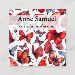 Cartão De Visita Quadrado Borboletas aquáticas