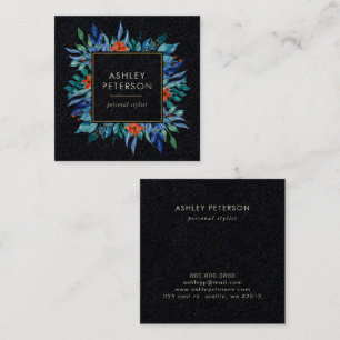 Cartão De Visita Quadrado Botânica Botânica Elegante Moderna, Pintada