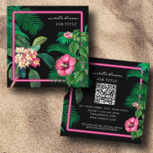 Botânica Tropical Neon Pink Código QR Mídia Social