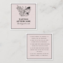 Cartão De Visita Quadrado Botterfly Floral Olho Tatuagem Após Cuidados