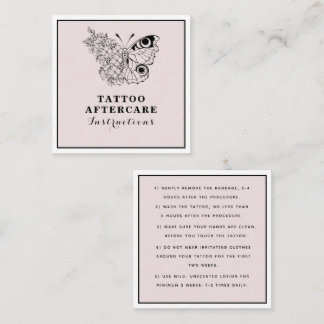 Cartão De Visita Quadrado Botterfly Floral Olho Tatuagem Após Cuidados