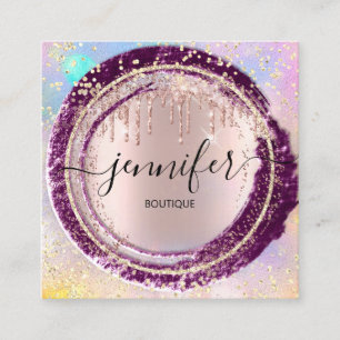 Cartão De Visita Quadrado Boutique profissional - Compro Brilhante - Confett