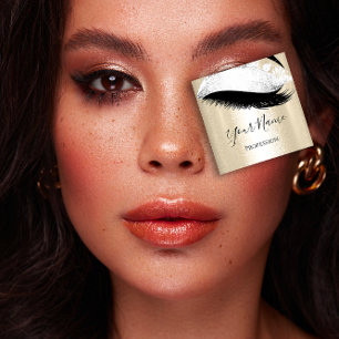 Cartão De Visita Quadrado Boutique Silver. Extensão de Cinzas Dourada