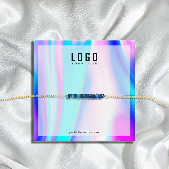 Cartão De Visita Quadrado Braceletes Unicorn Holográficos Modernos (Criador carregado)