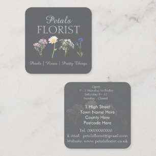 Cartão De Visita Quadrado Branding de Negócios de Florista Boutique