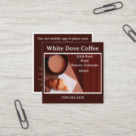 Cartão De Visita Quadrado Bread Bakery Café Compro Barista Café