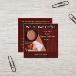 Cartão De Visita Quadrado Bread Bakery Café Compro Barista Café