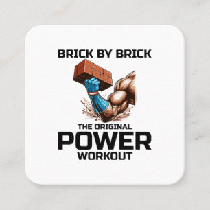 Cartão De Visita Quadrado Bricklayer Bricklay Humor Power Workout Engraçado