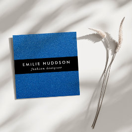 Cartão De Visita Quadrado Brilhante Azul, Esparto, Fundo Da Brilhante