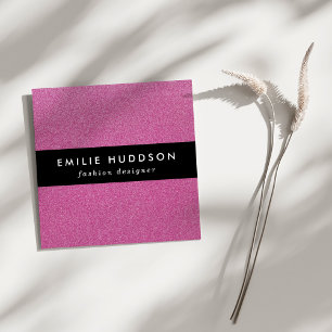 Cartão De Visita Quadrado Brilhante Rosa, Esbranquiçado, Fundo Brilhante