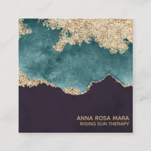 Cartão De Visita Quadrado *~*Brilho Dourado de Grelha de Gato de Moisés Teto