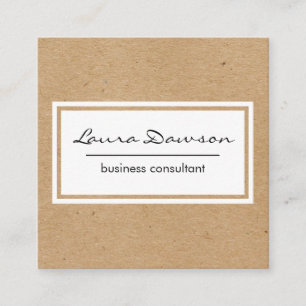 Cartão De Visita Quadrado Brown minimalista natural salpicado