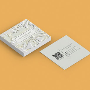 Cartão De Visita Quadrado ©Bursting Joy/ Embossed Like Floral Design