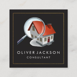 Cartão De Visita Quadrado Busca Inicial Aluguer Imobiliário