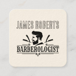 Cartão De Visita Quadrado Cabeleireiro Barbeiro Profissional Barbearia