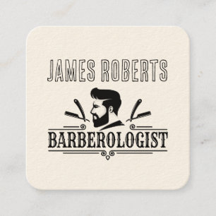 Cartão De Visita Quadrado Cabeleireiro Barbeiro Profissional Barbearia