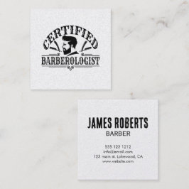 Cartão De Visita Quadrado Cabeleireiro Profissional de Cortes de Cabelo Barb