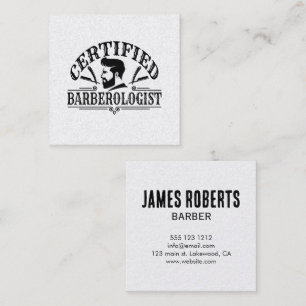 Cartão De Visita Quadrado Cabeleireiro Profissional de Cortes de Cabelo Barb