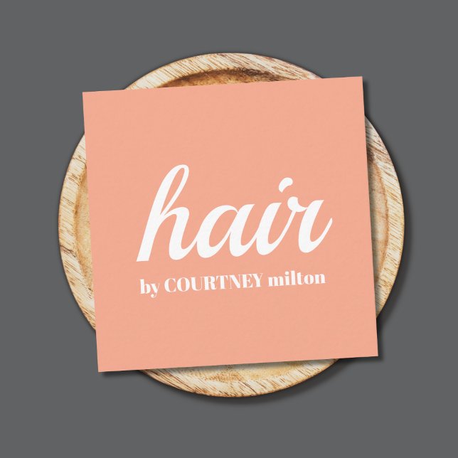 Cartão De Visita Quadrado Cabelo Branco Simples Pastel Elegante (Criador carregado)