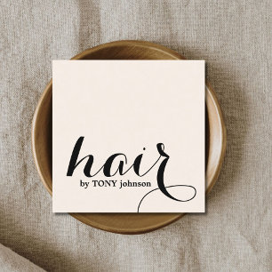 Cartão De Visita Quadrado Cabelo preto amarelo-esbranquiçado elegante