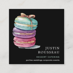 Cartão De Visita Quadrado Cadeado de padaria de aquarela