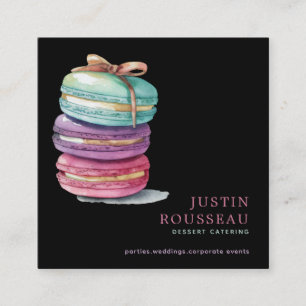 Cartão De Visita Quadrado Cadeado de padaria de aquarela