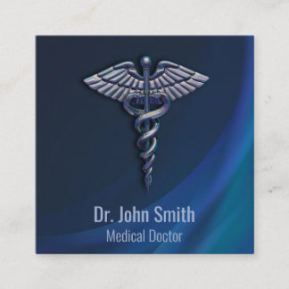 Cartão De Visita Quadrado Cadubo Médico Holográfico Escuro 3D