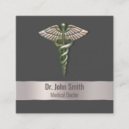 Cartão De Visita Quadrado Caduco Médico 3D Holográfico