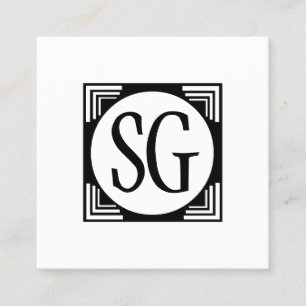 Cartão De Visita Quadrado Caixa de Círculos - Iniciais