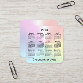 Cartão De Visita Quadrado Calendário do Rainbow Shimmer 2023 por Janz
