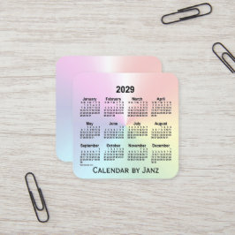 Cartão De Visita Quadrado Calendário do Rainbow Shimmer 2029 por Janz