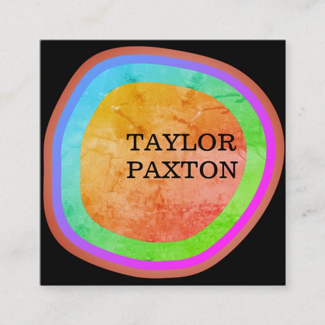 Cartão De Visita Quadrado Camadas de Forma Artística (Frente)