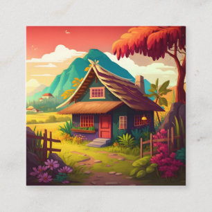 Cartão De Visita Quadrado Câmara tradicional filipina-36543