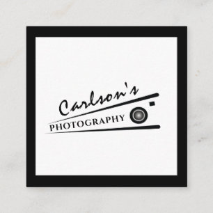 Cartão De Visita Quadrado Câmera artística moderna minimalista Fotógrafo