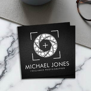 Cartão De Visita Quadrado Camera Dot Art Shutter Photographer Busines