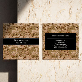 Cartão De Visita Quadrado Camuflagem do Deserto, Partículas Militares, Exérc