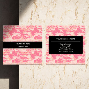 Cartão De Visita Quadrado Camuflagem Rosa, Camuflagem, Militar, Exército