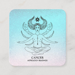 Cartão De Visita Quadrado *~* CANCER - Astrologia Zodiac Lendo Largura da Le