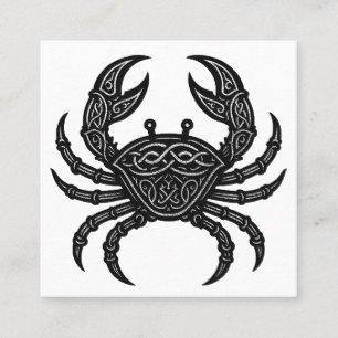 Cartão De Visita Quadrado Câncer — Camisa Zodiac Câncer Caranguejo com Tinta