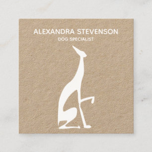 Cartão De Visita Quadrado Canina Silhouette, Moderna Minimalista