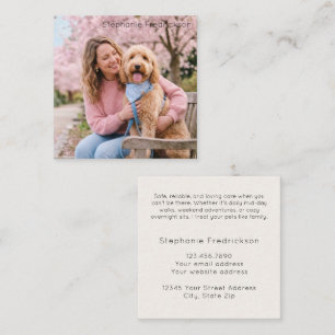 Cartão De Visita Quadrado Cão Fotográfico Cuidador de Animais Quadrado