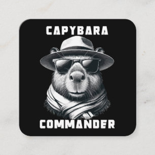 Cartão De Visita Quadrado Capivara Com Óculos De Sol Capy Comandante