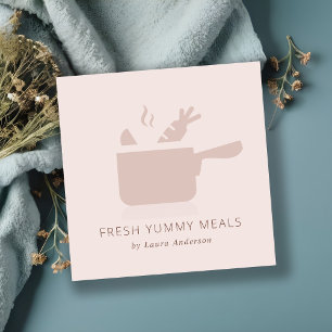 CARTÃO DE VISITA QUADRADO CAPTURA MÍNIMA DE PÊSSEGO POTE DE PÊSSEGO