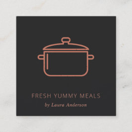 CARTÃO DE VISITA QUADRADO CAPTURA MÍNIMA DE TERRACOTA DE REFEIÇÕES DE POTE