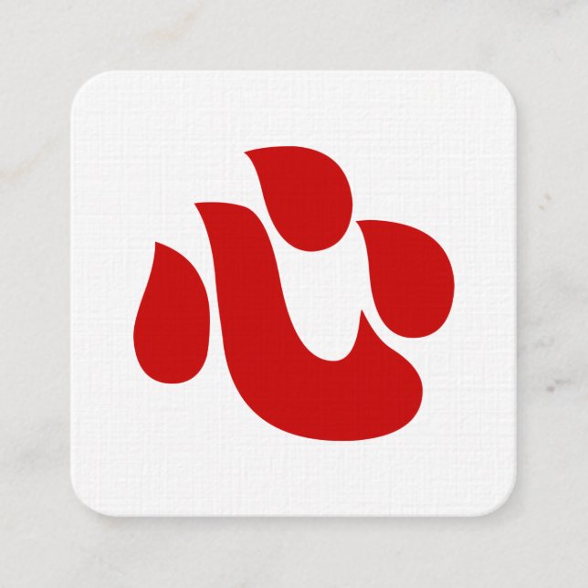 Cartão De Visita Quadrado Cardíaco Kanji Japonês Sexo Shin/Kokoro 】 心 (Frente)