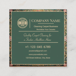 Cartão De Visita Quadrado Carpete Oriental Colorida Floral