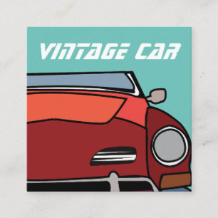 Cartão De Visita Quadrado Carro Clássico Antigo Vintage