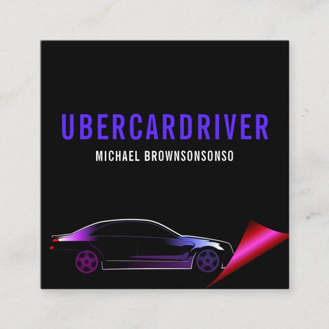 Cartão De Visita Quadrado Carro do driver móvel (Frente)