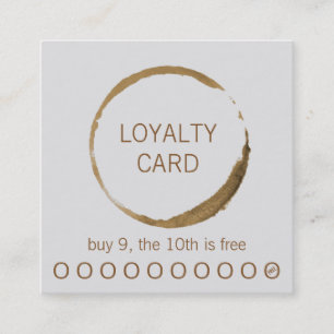 Cartão De Visita Quadrado Cartão-fidelidade Compre do café - mancha de caf