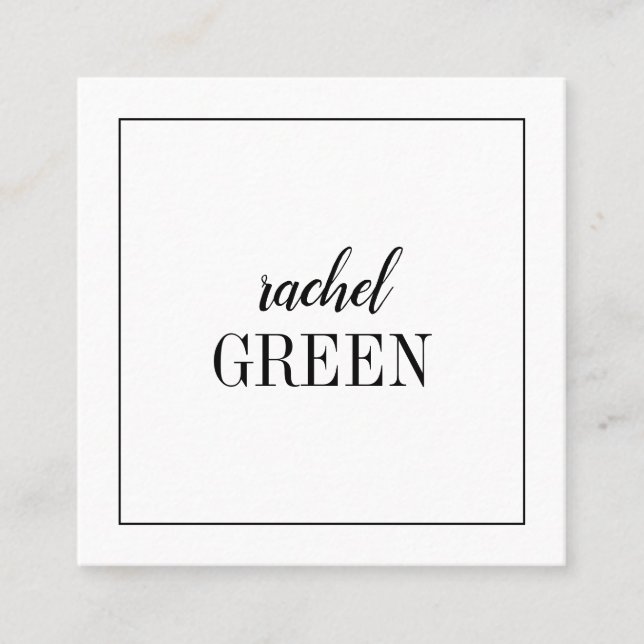 Cartão De Visita Quadrado Cartão minimalista quadrado (Frente)